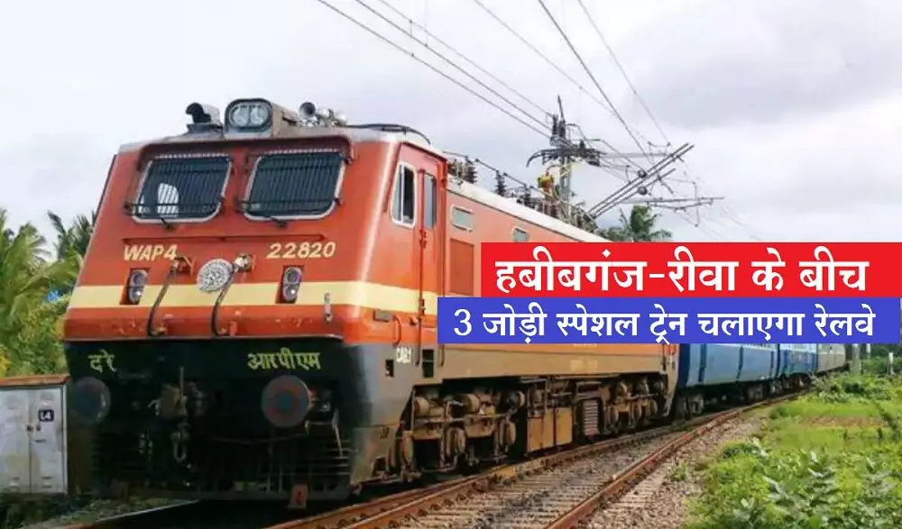 Indian Railway: 20 अगस्त से हबीबगंज - रीवा के बीच 6 स्पेशल ट्रेनें चलेंगी, रेलवे ने दी हरी झंडी Indian Railway: 20 अगस्त से हबीबगंज - रीवा के बीच 6 स्पेशल ट्रेनें चलेंगी, रेलवे ने दी हरी झंडी