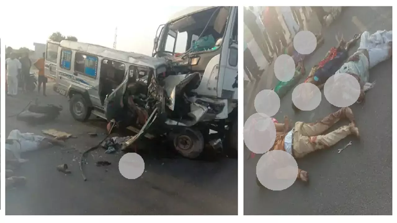 राजस्थान के नागौर में भीषण सड़क हादसा; श्रद्धालुओं से भरी जीप की ट्रेलर से टक्कर, एमपी के 12 लोगों की मौत, 6 गंभीर