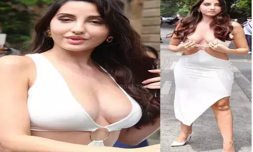 Nora Fatehi ने पहना ऐसा ड्रेस की दिखने लगा सबकुछ, हुई oops moment का शिकार