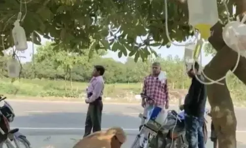 पेड़ के नीचे मरीजों का चल रहा इलाज, वीडियो वायरल हुआ तो स्वास्थ्य विभाग में मचा हड़कंप