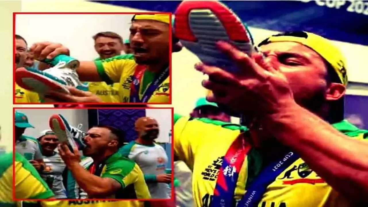 T-20 WC: ऑस्ट्रेलिया ने मैच जीतने के बाद बड़ा घिनहाप मचा दिया, ड्रिंक को जूते में डालकर पी गए