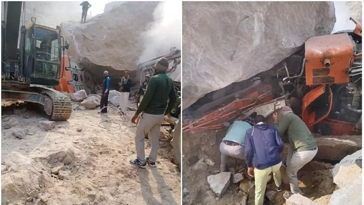 हरियाणा में मजदूरों पर गिरा पहाड़, चट्टानों के बीच दबे हैं श्रमिक, कई लोग अंदर फंसे हैं