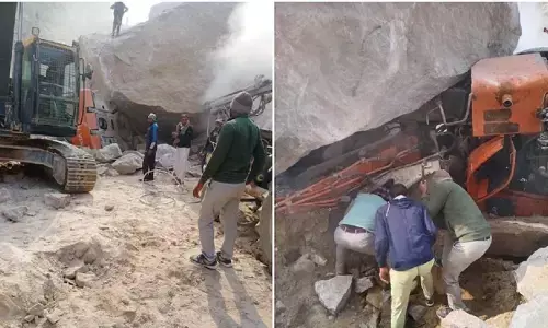 हरियाणा में मजदूरों पर गिरा पहाड़, चट्टानों के बीच दबे हैं श्रमिक, कई लोग अंदर फंसे हैं