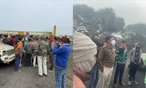 Police beat up protesting workers case registered against 60 including Congress leader Police beat up protesting workers case registered against 60 including Congress leader