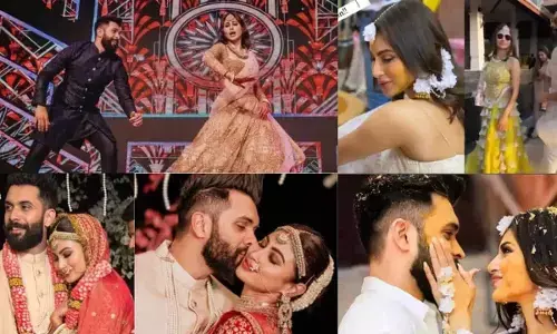 शादी के बाद मौनी रॉय ने अपने पति के साथ ठुमके लगाकर संगीत सेरेमनी में फुल मस्ती की
