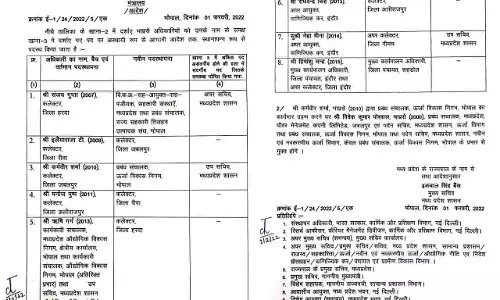 MP IAS Transfer List 2022 MP IAS Transfer List 2022