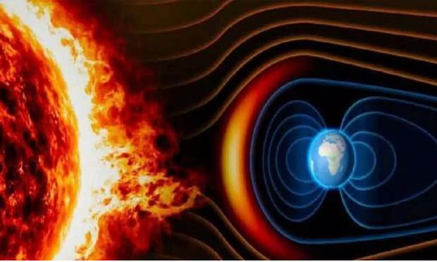 पृथ्वी की तरफ 16,13,520 किलोमीटर की रफ़्तार से बढ़ रहा सूर्य से उठा भूचुंबकीय तूफ़ान
