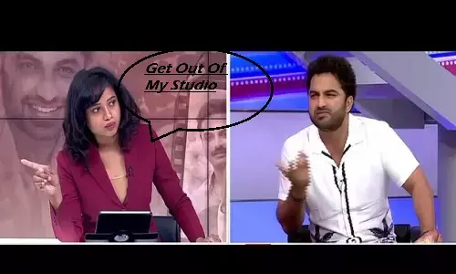 न्यूज़ एंकर ने तेलगु एक्टर को लाइव शो में बोला पागल! कहा मेरे स्टूडियो से बाहर निकलो, अब ट्रोल हो रही