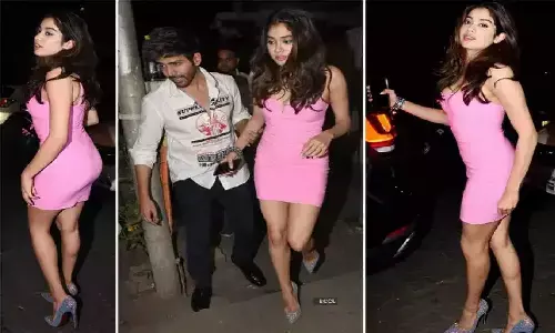 Janhvi Kapoor और Kartik Aaryan एक-दूसरे को कर रहे डेट, बोल्ड कट ड्रेस पहने जाह्नवी आई नजर