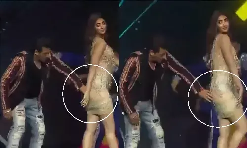 सलमान खान ने पूजा हेगड़े के पीछे हाँथ रख सहलाते हुए कर दी गंदी हरकत, हर जगह हो रही थू-थू