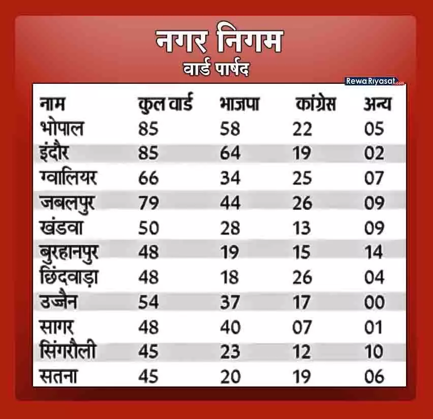 नगर निगम के वार्ड पार्षद