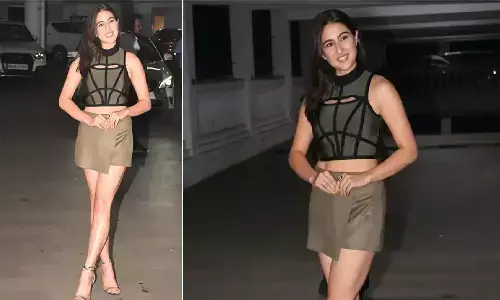 टर्टल नेक क्रॉप टॉप और मिनी स्कर्ट में सारा अली खान ने मचाया धमाल, तस्वीर देख आप भी हो जाएंगे मदहोश