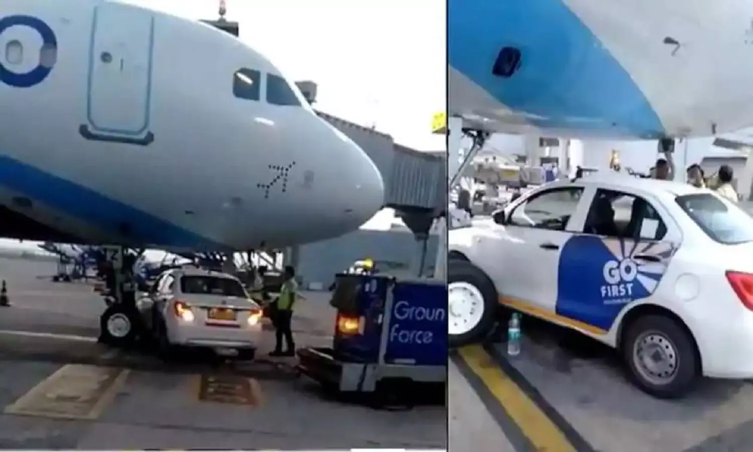 दिल्ली में कार ने एयरोप्लेन को ठोंका! पटना के लिए जा रहे इंडिगो के विमान से हुई गाड़ी की टक्कर
