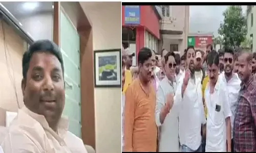 Rewa News: ब्राम्हण-क्षत्रियों को गाली देने वाले बीजेपी नेता सतेंद्र पटेल के खिलाफ भाजपा कार्यालय के बाहर प्रदर्शन