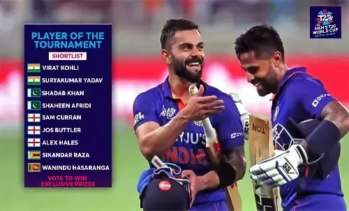 ICC T20 WC 2022 टूर्नामेंट से बाहर हुई Team India फिर भी इन 2 खिलाड़ियों का आईसीसी ने लोहा माना, ख़ास अवार्ड के लिए शॉर्टलिस्ट हुए ICC T20 WC 2022 टूर्नामेंट से बाहर हुई Team India फिर भी इन 2 खिलाड़ियों का आईसीसी ने लोहा माना, ख़ास अवार्ड के लिए शॉर्टलिस्ट हुए