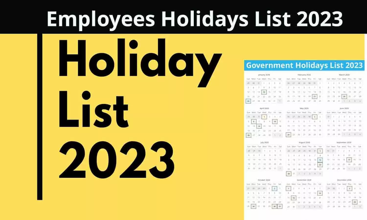 Employees Holidays List 2023: कर्मचारियों के लिए गुड न्यूज़, सार्वजनिक और प्रतिबंधित अवकाश की लिस्ट जारी, फटाफट यहाँ से देखे सरकारी कैलेंडर | Employees Holidays ...