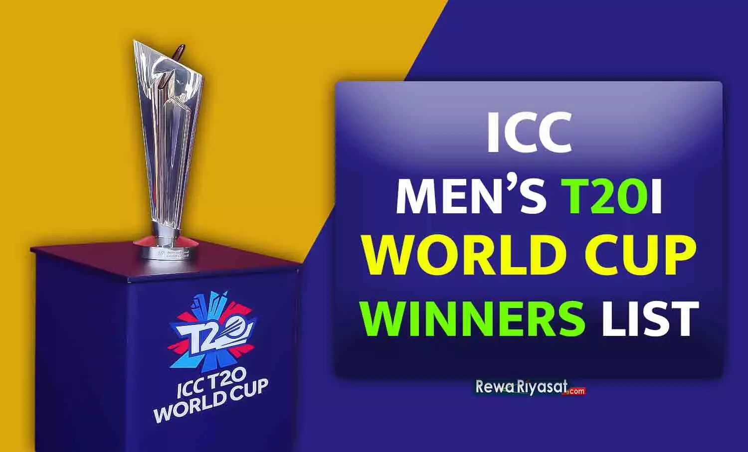 ICC T20 World Cup Winners List