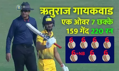 एक ओवर में 7 छक्के, दोहरा शतक; ऐसा कारनामा करने वाले दुनिया के पहले बल्लेबाज बनें ऋतुराज गायकवाड एक ओवर में 7 छक्के, दोहरा शतक; ऐसा कारनामा करने वाले दुनिया के पहले बल्लेबाज बनें ऋतुराज गायकवाड