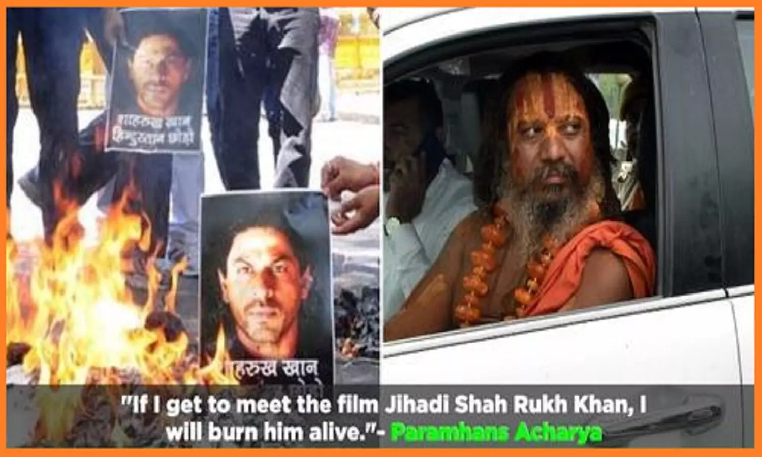 पठान विवाद: अगर मैं जिहादी शाहरुख़ खान से मिला तो उसे जिंदा जला दूंगा- परमहंस आचार्य