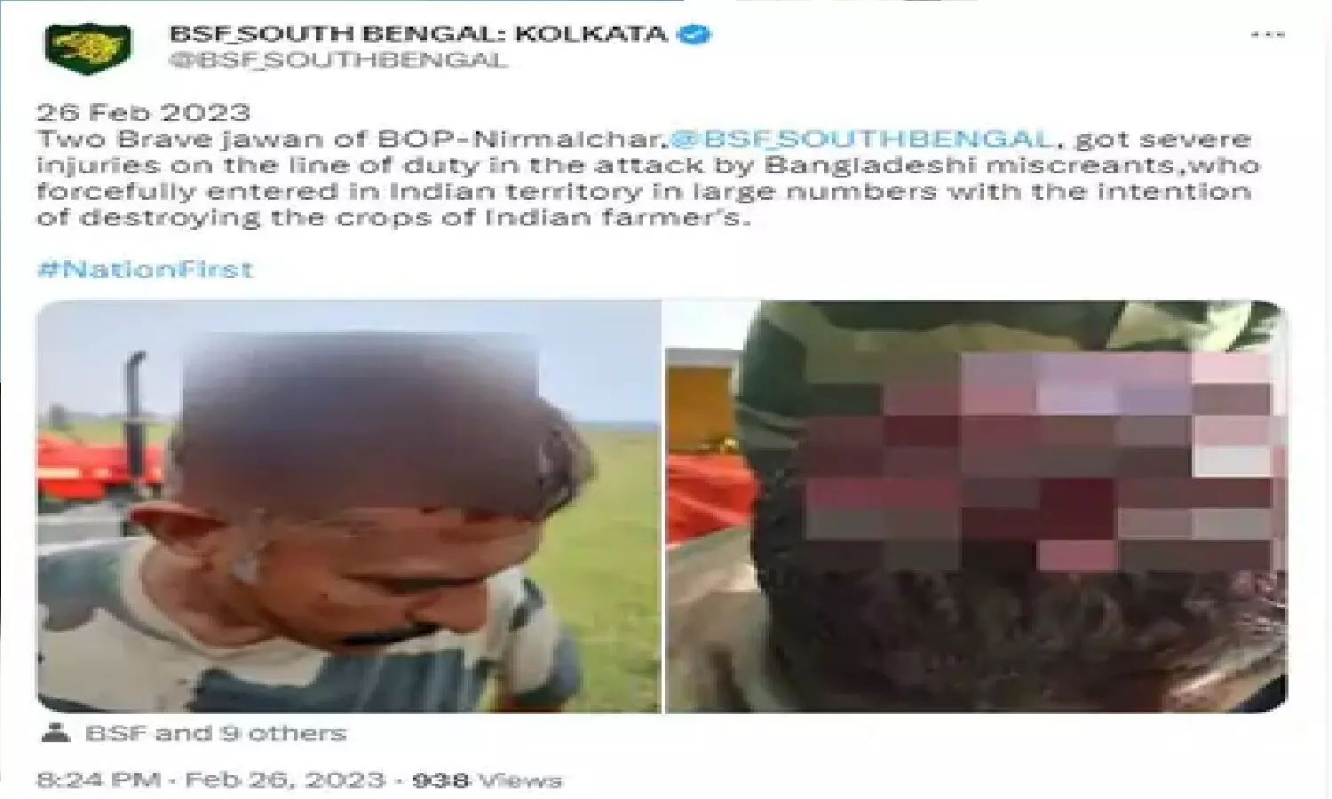 BSF जवानों पर बांग्लादेशियों ने किया हमला, बंदूके छीन लीं