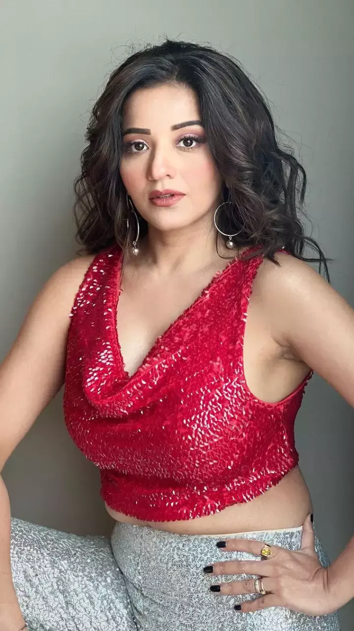 Monalisa लाल क्रॉप टॉप पहन दिखाईं बोल्ड अदाएं, देखें तस्वीर