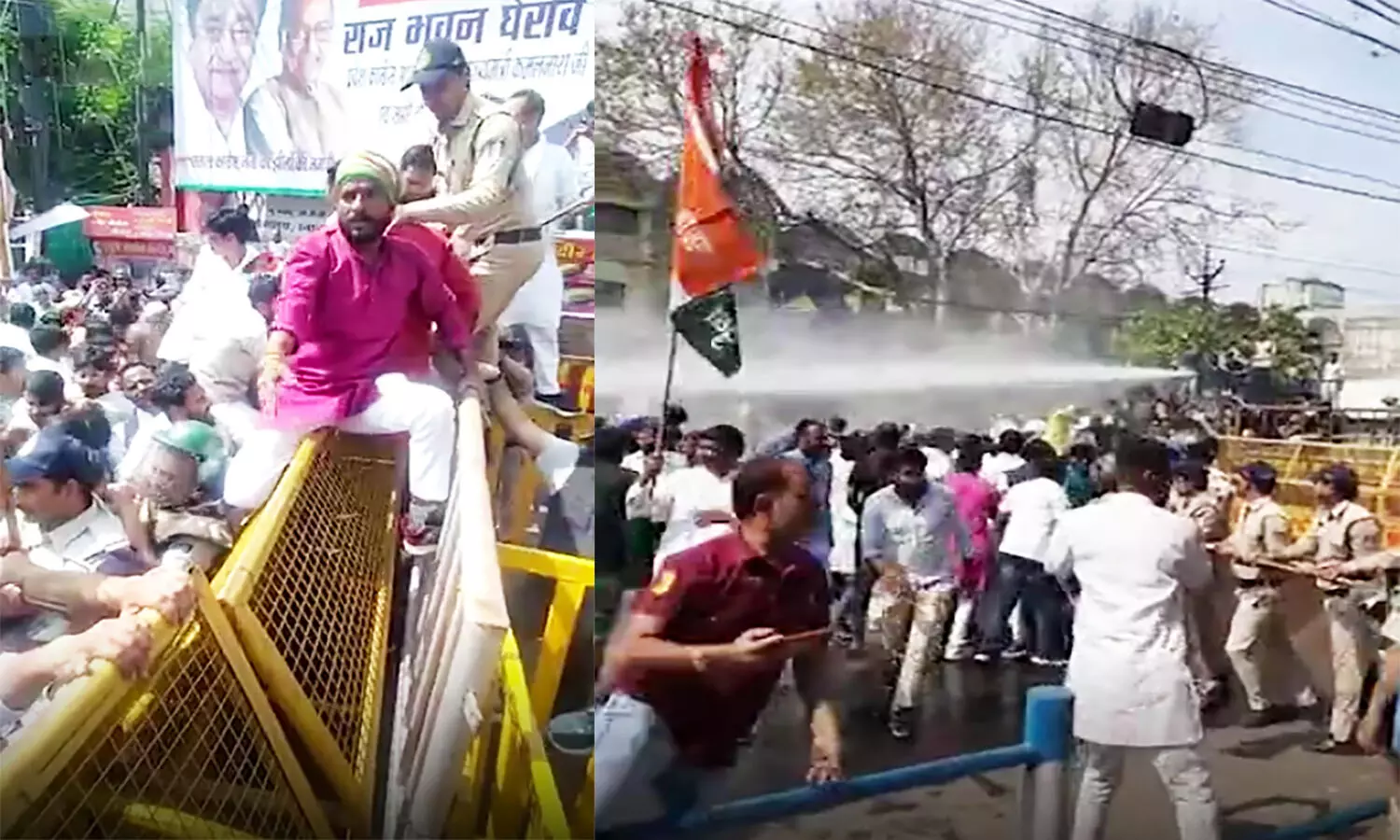 राजधानी भोपाल में कांग्रेस के शक्ति प्रदर्शन में कार्यकर्ता बेहोश: बैरिकेड तोड़े, पुलिस ने वाटर कैनन से खदेड़ा, जीतू पटवारी समेत 50 कार्यकर्ता गिरफ्तार