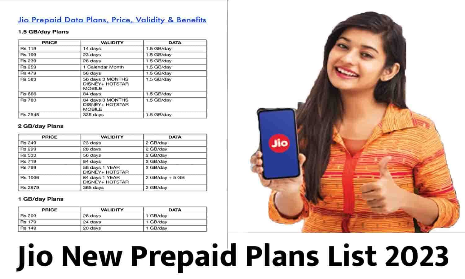 Jio New Prepaid Plans List 2023 जियो के ग्राहकों के लिए गुड न्यूज़