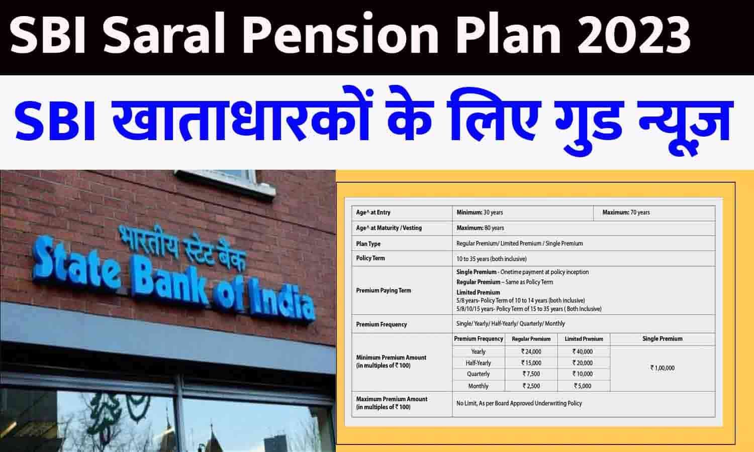 SBI Saral Pension Plan Big Alert April 2023 SBI खाताधारकों के लिए गुड