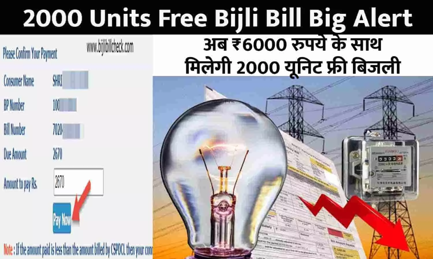 2000 Units Free Bijli Bill Big Alert: गुड न्यूज़! हो गया बड़ा ऐलान, अब ₹6000 रुपये के साथ मिलेगी 2000 यूनिट फ्री बिजली, तुरंत ध्यान दे