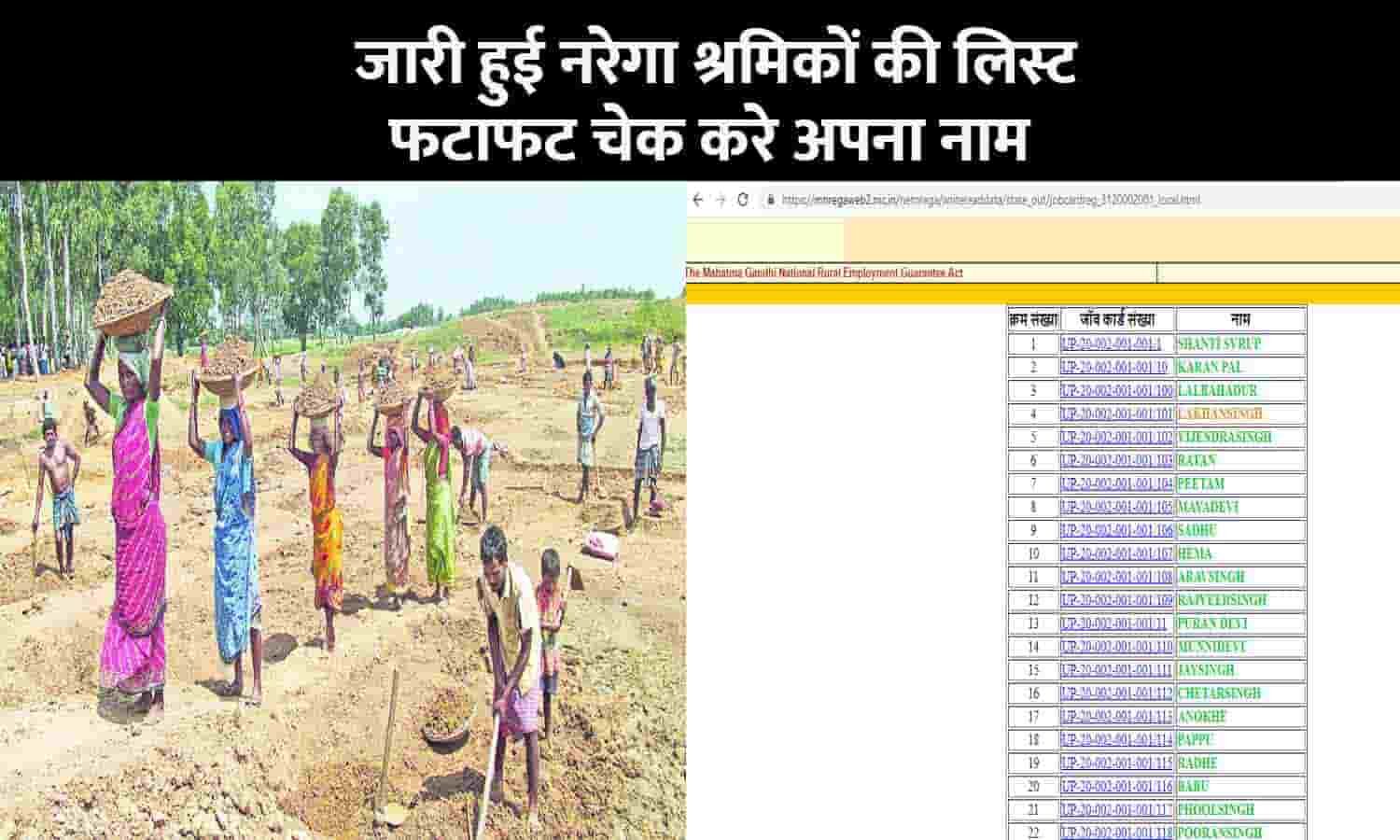 Job Card List NREGA 2023 जारी हुई नरेगा श्रमिकों की लिस्ट, फटाफट चेक