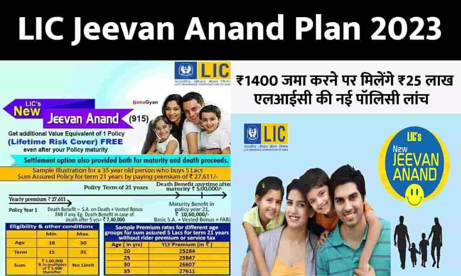 LIC Jeevan Anand Plan 10 April 2023: ₹1400 जमा करने पर मिलेंगे ₹25 लाख, एलआईसी की नई पॉलिसी लांच