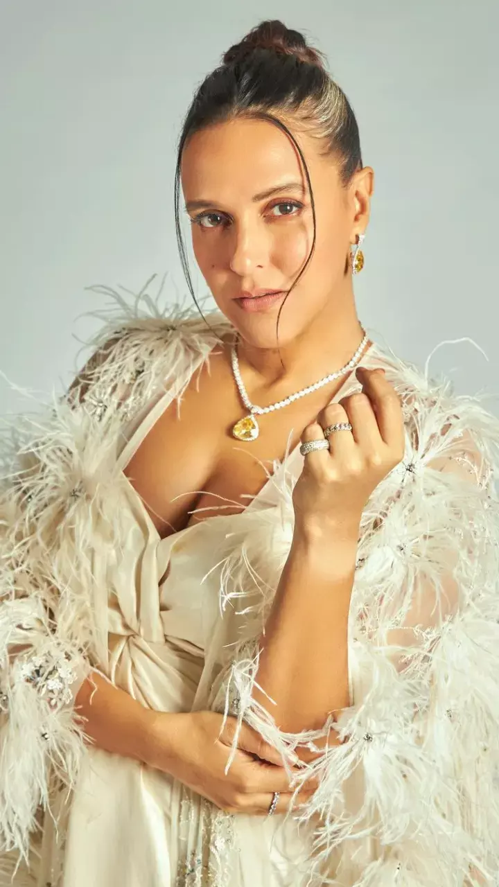 Neha Dhupia डीपनेक गाउन मे दिए पोज़, देखें