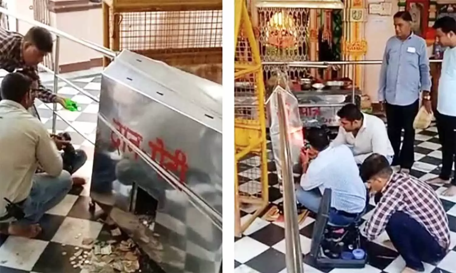 एमपी उज्जैन के प्रसिद्ध देवी मंदिर में चोरों ने कुदाली से तोड़ी दान पेटी, बोरों में भरकर ले गए नोट