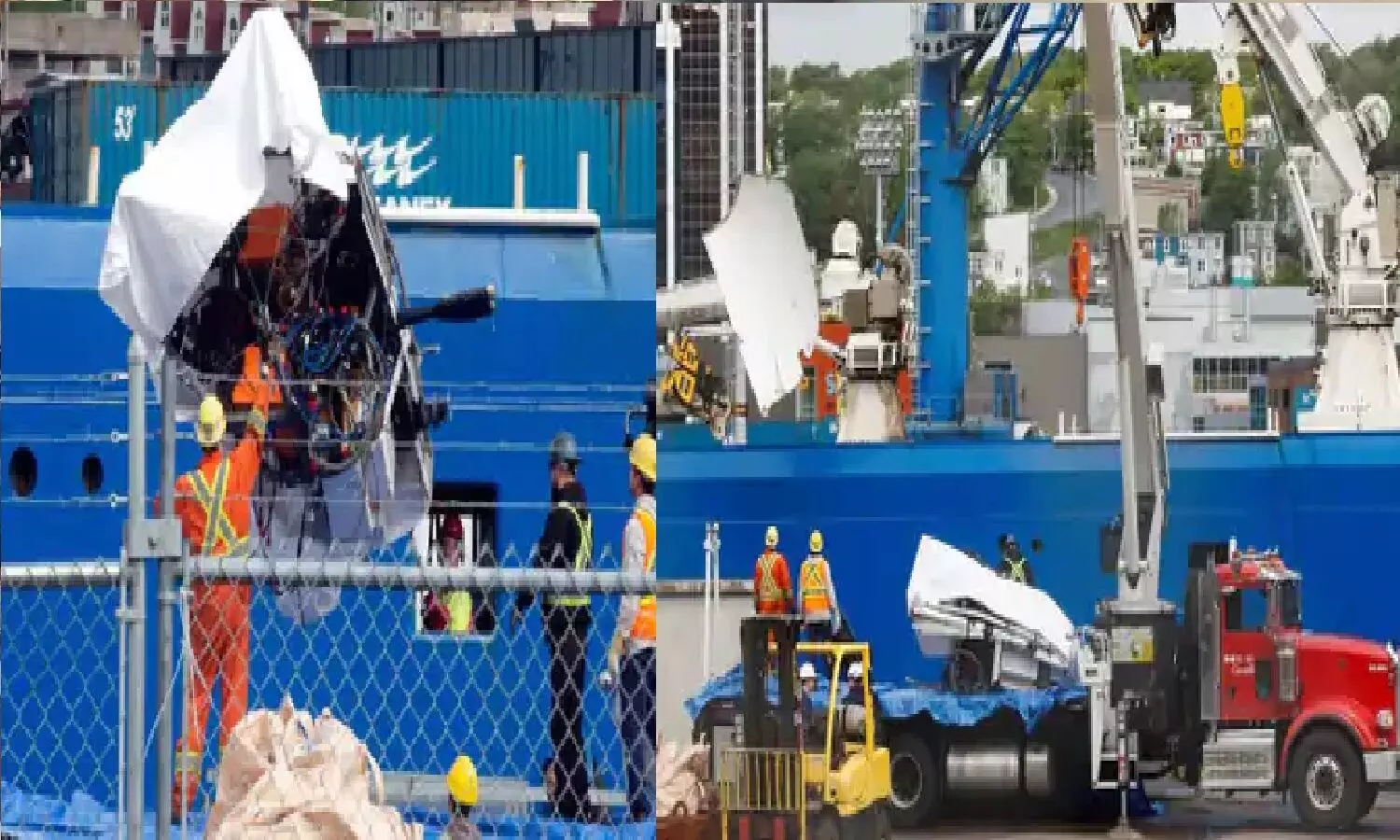 अटलांटिक महासागर में डूबी Titan Submarine का मलबा बाहर निकाला गया, मानव अवशेष मिले अटलांटिक महासागर में डूबी Titan Submarine का मलबा बाहर निकाला गया, मानव अवशेष मिले