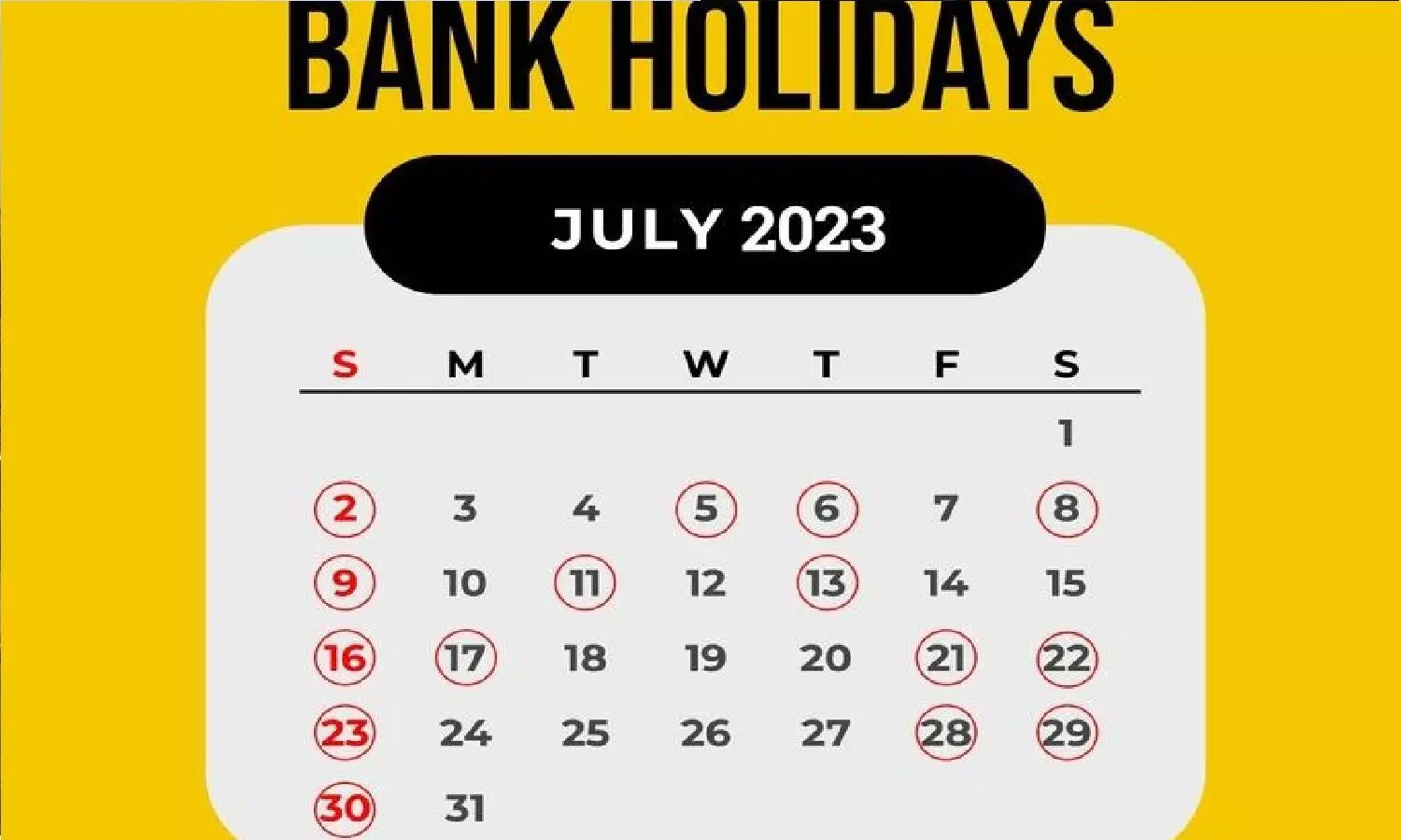 Bank Holidays In July 2023: जुलाई 2023 का बैंक हॉलिडे कैलेंडर