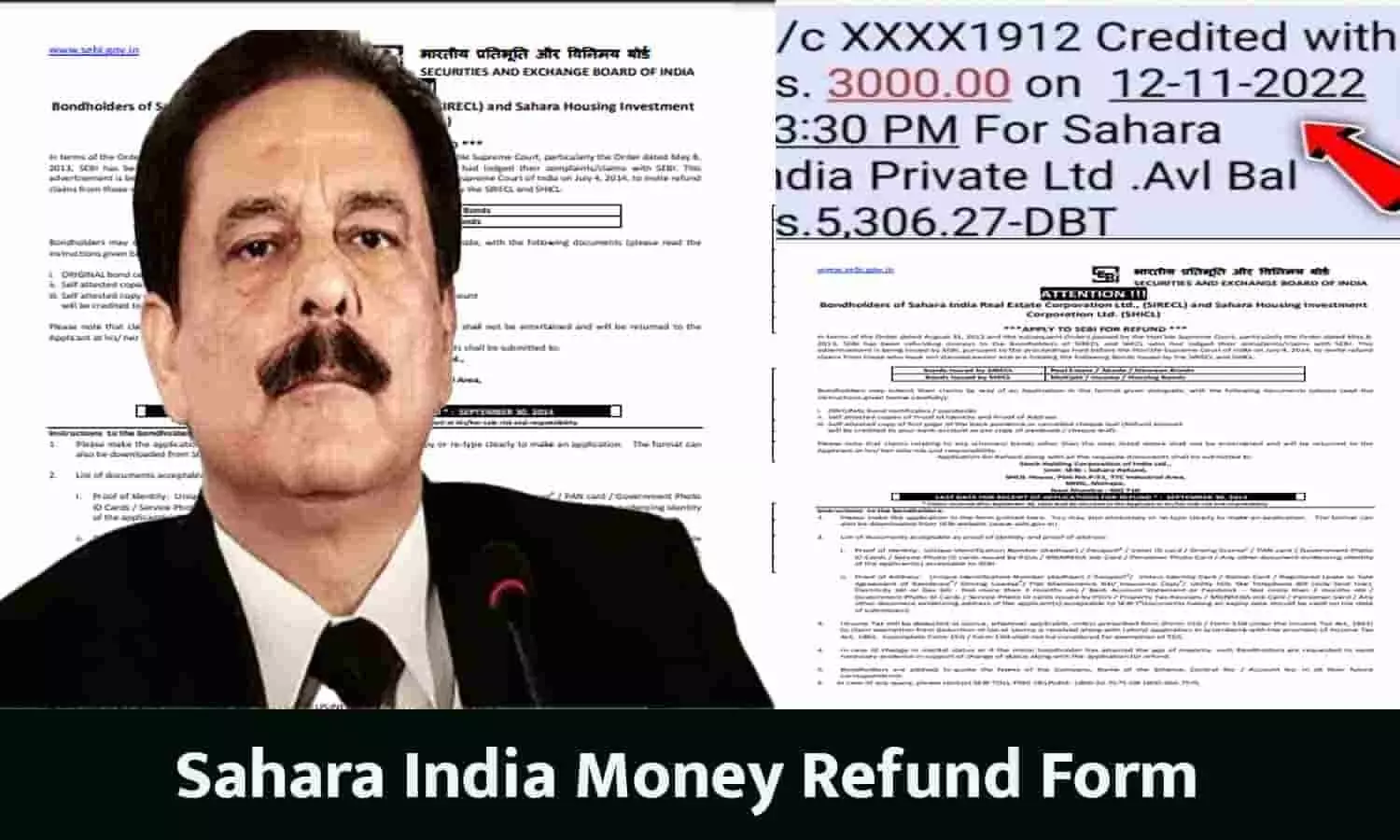 Sahara India Money Refund Form