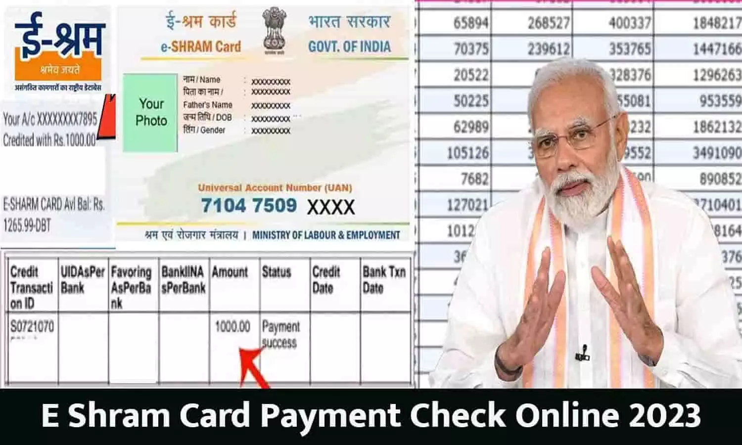 E Shram Card Payment Check Online 2023 | ₹1000 नहीं मिला तो फटाफट चेक करें अपना Payment Status