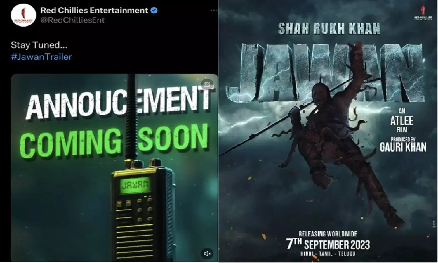 Jawan Trailer Announcement के लिए 7 सेकंड का वीडियो आया, पब्लिक पागल हो गई