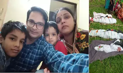 भोपाल सुसाइड केस: विश्वकर्मा परिवार के शव रीवा आए, परिजन धरने पर बैठे, उच्च स्तरीय जांच की मांग