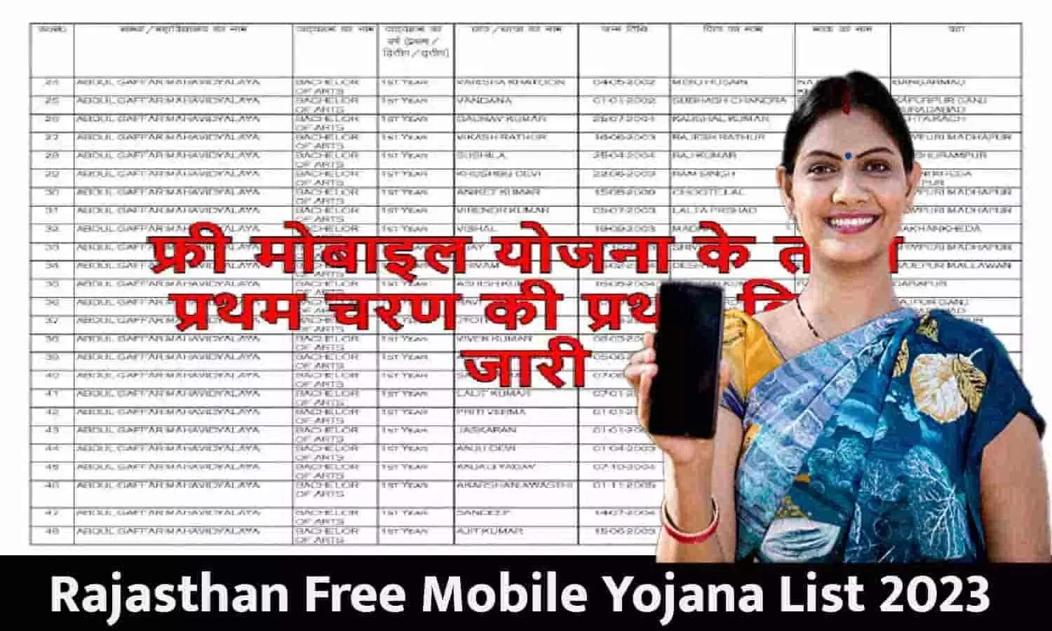Free Mobile Yojana List 2023: बाद ऐलान! जुलाई में इन महिलाओ को फ्री मोबाइल के साथ 3 साल तक मिलेगा Free Internet मिलेगा, फटाफट जारी हुई लिस्ट देखे अपना नाम...