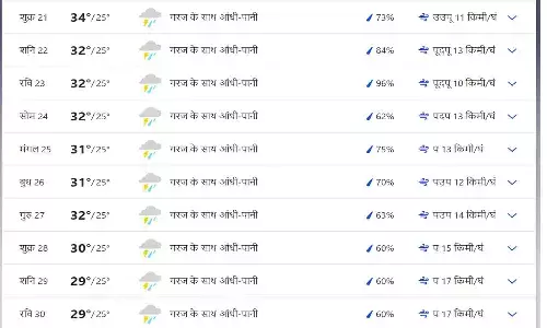 Weather 10 Days Near Narsinghpur