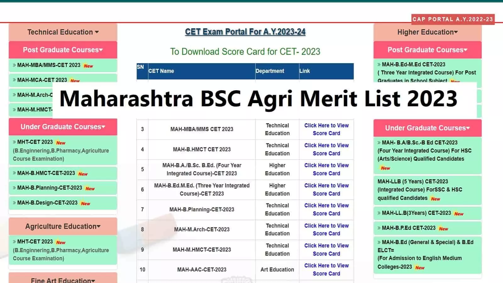 Maharashtra BSC Agri Merit List 2023 जारी, DIRECT LINK से करें CHECK Maharashtra BSC Agri Merit List 2023 जारी, DIRECT LINK से करें CHECK