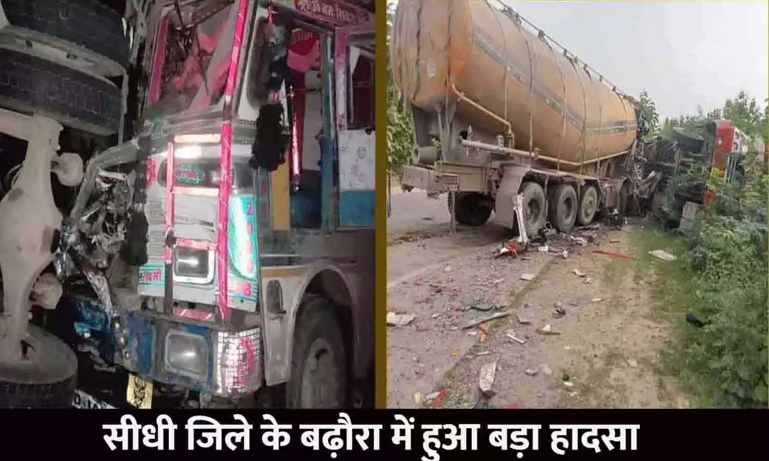 सीधी जिले के बढ़ौरा में हुआ बड़ा हादसा, यात्रियों से भरी बस को बलकर ने मारी टक्कर, 40 से अधिक यात्री घायल