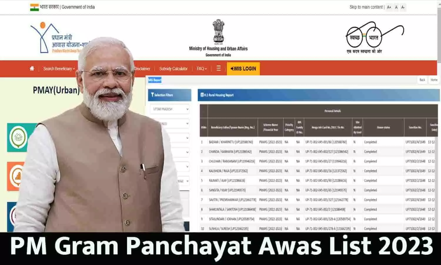 PM Gram Panchayat Awas List 2023