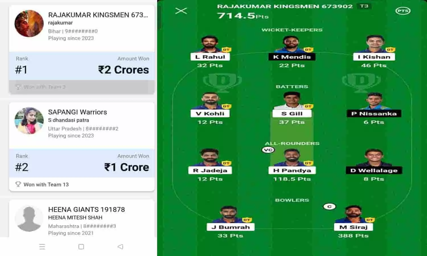 India Vs Sri Lanka Dream 11 Winner 17 September 2023: सिर्फ ₹49 लगाकर ये 2 लोग बने करोड़पति