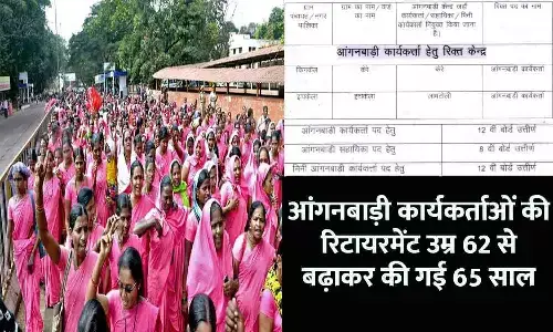 Anganwadi Workers Retirement Age Big Alert 2023: तुरंत ध्यान दे! आंगनबाड़ी कार्यकर्ताओं की रिटायरमेंट उम्र 62 से बढ़ाकर की गई 65 साल Anganwadi Workers Retirement Age Big Alert 2023: तुरंत ध्यान दे! आंगनबाड़ी कार्यकर्ताओं की रिटायरमेंट उम्र 62 से बढ़ाकर की गई 65 साल