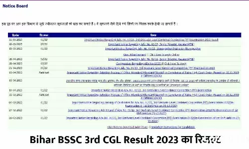 Bihar BSSC 3rd CGL Result 2023