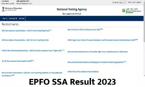EPFO SSA Result 2023