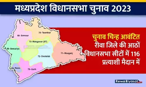 चुनाव चिन्ह आवंटित: रीवा जिले की आठों विधानसभा सीटों में 116 प्रत्याशी मैदान में, नामांकन के आखिरी दिन कई ने दावेदारी वापस ली चुनाव चिन्ह आवंटित: रीवा जिले की आठों विधानसभा सीटों में 116 प्रत्याशी मैदान में, नामांकन के आखिरी दिन कई ने दावेदारी वापस ली