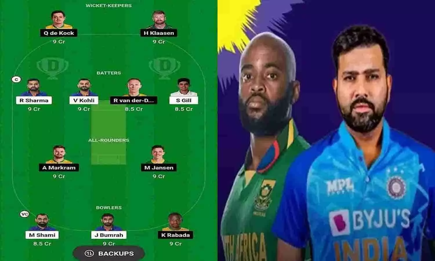 India Vs South Africa Dream11 Prediction In Hindi: इन्हे बनाए कप्तान और उपकप्तान, सिर्फ 49 लगाकर पाएं 2 करोड़ रूपए